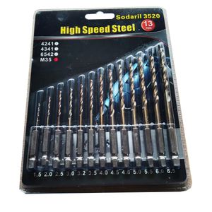 براءة اختراع جديدة حزمة جديدة 13 PCS 1.5-6.5mm M35 Cobalt Drill Bit HSSCO Twist Drill Bet