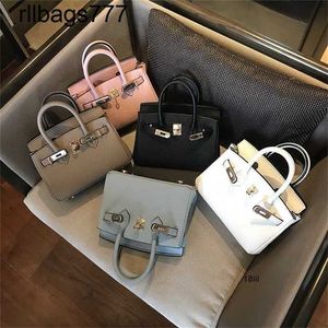 Designer Leather Bk Bags Mini Platinum Bag 2024 Litchi Pattern Women's Small Versatile One Shoulder Messenger Bag