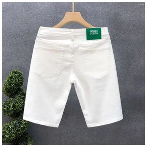 Jeans maschili di lusso di alta qualità coreano di moda estate lavata bianca casual elegante cotone shorts shorts slim slim