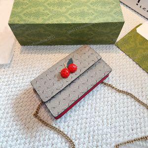 Mini Cherry WOC Bag łańcuchowa torba na jedno ramię Crossbody Designer luksusowa torba na ramię moda torba crossbody torebka telefoniczna portfel lr