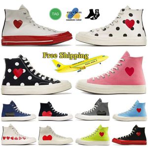 free shipping casual shoes white 1970s pink mens womens man canvas black skate top low high-cut sneakers love big eyes blue trainers boot designer summer heart pattern