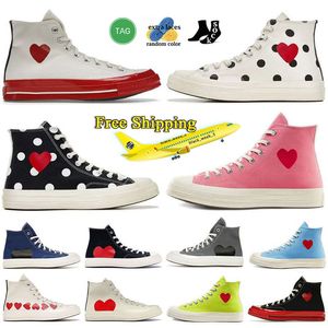 Kostenloser Versand lässig Schuhe weiße 1970er Jahre Rosa Herren Frauen Mann Leinwand Schwarz Skate Top niedrig hochgeschnittene Turnschuhe Love Big Eyes Blue Trainer Boot Designer Sommer Herzmuster