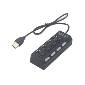 Новый USB 2.0 Adapter 4 Ports 7 Ports USB Hub привел USB-разветвитель с независимым выключателем для аксессуаров для ноутбуков- для светодиодного USB-разветвителя