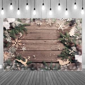 MOON.QG Backdrop Christmas Pine Wooden Board Wood Plank Photography Background Custom Flower Heart Star Light Snowflake Props