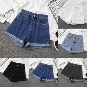 Kobiety w połowie pasa dżinsowe mini dżinsy mini dżinsy krótkie spodnie Mujer wiosna lato luźne luźne wygodne Cortos Streetwear 240411