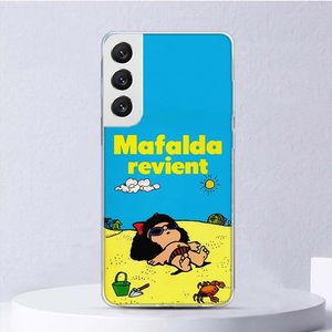 Funda Blanda de Dibujos Animados Mafalda Para Samsung Galaxy M12 M21 M30S M31 M32 M51 M52, not 8 9 10 + 20 Ultra J4 J6 Plus J8 CAPA