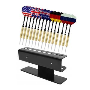 8 darts väggdisplay rack akryl dart hållare non-halp håller upp 17x4,5x7,3 cm hem dart plast tips set dart arrangör låda