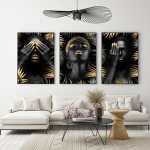 Africa Black Woman Model Wall Art Poster Nordic Light Luxury Mural Modern Home Decor Canvas Pictures Prints Living Room Decorate