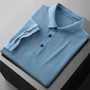 Summer Ice Silk Polo Shirt Szybka suszona koszula polo polo koszulę z krótkim rękawem męskie młode wiek Ederly Cool T-shirt t 240410