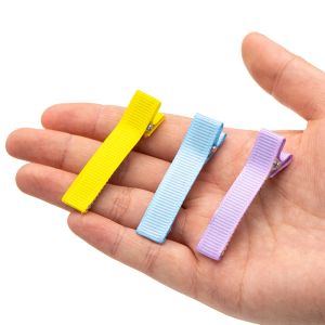 20pcs/Lot 5cm Ribbed Band Covered Lined Alligator Hair Clips Barrette Base for DIY Hairpin Women Girl Kawaii Accessories Jewelry