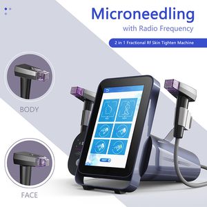 RF MicroneEdle Wrinkle Removal Skin Draw Machine Portable Micro Needling Fraktionell skönhetsträckmärken Borttagare Salong Användning med 4 utbytbara huvudutrustning