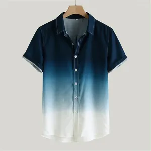 Men's Casual Shirts Hawaii Print Shirt For Men Women Summer Short Sleeve Beach Camisa Floral Lapel Loose Fashion Male Tees