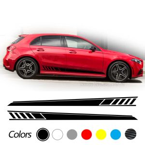 2 Pcs Car Door Side Stripes Skirt Sticker For Mercedes Benz W177 A Class AMG A35 4Matic A45 S 2018-Present A220 A250 Accessories