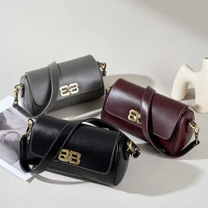 Bolsa feminina genuína de couro pequena de inverno versátil e a emox de ponta de um ombro celular de um ombro crossbody