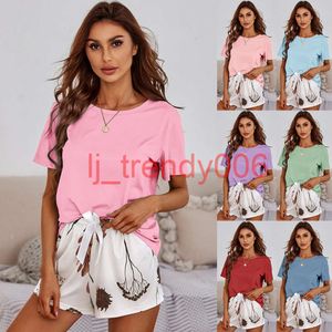 Damen Pyjama Womens Home Clothing Set Sommer lässig und komfortable T-Shirt Shorts Damen Pyjama Womens Home Clothing Set können nach außen getragen werden