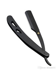 Men Shaving Barber Tools Hair Razor and Blades Antique Black Folding Shaving Knife Stainless Steel Straight razor Holder172x5427029