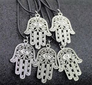 Biżuteria cała partia 50pcs vintage Lucky Stop Fatima Hand Hamsa wisiorty uroki Amulet Zły Naszyjniki Oko Dift dla mężczyzn Kobiety HJ5040008