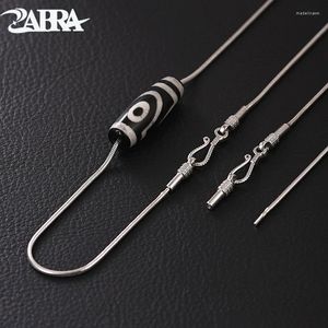 Chains ZABRA Wear Day Beads Universal Chain Necklace 925 Silver Collarbone Men's Thin Across The