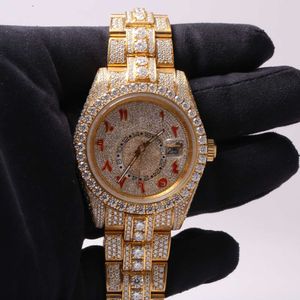 Luxury Look Fullt Watch Iced For Men Woman Woman Top CraftSmanship Unikt och dyra Mosang Diamond Watchs For Hip Hop Industrial Luxurious 29625