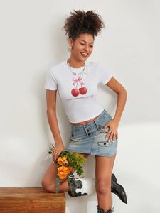 Женские футболки T y2k Графическая детская футболка для женщин смешное принт с коротким рукавом
