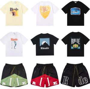 Mens T Shirt Designer Tshirt 23SS Rhude Shirt Casual Fashion Kort ärm tees Europe America T-shirt män kvinnor runda hals tshirts shorts us size s-xl5ess