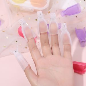 Sdotter 10pcs/pack بلاستيك فن الأظافر الفنية نقع قبالة مقاطع قبعة UV هلام البولندية المزيل المزيل السائل لإزالة مانيكير الورنيش أيضا