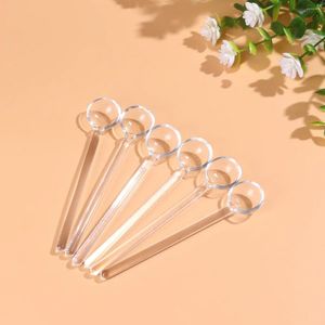 Spoons 3 PCS Glass Flatware Coffee Stirrers Ice Cream Long Handle Spoon Mini Dessert