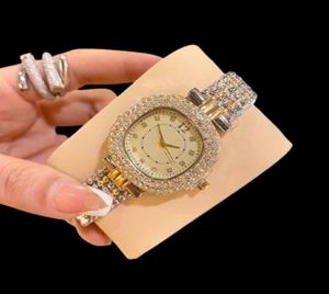 Fashion Luxury Gold Watch Women Watchs Rhinestone Ladies Owatch inossidabile in acciaio inossidabile I ghiacciato diamanti famoso Bracciale di marca Clock1849476