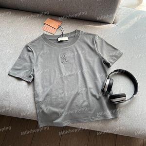 miu brand t stirts letter jacquard قمم النساء