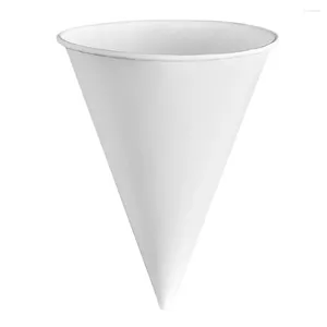 Disposable Cups Straws 250 Pcs Drinking Glasses Paper Dessert Bowls Pointed Bottom Ice Cream Cone