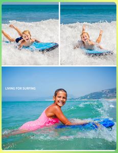 Inflatable Surfboard Paddle Summer Swimming Surfing Board With Handles Outdoor Kids Children Adults Water Play Floating Mat