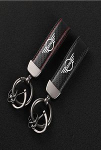 Keychains Car Accessories H IghGrade Leather KeyChain 360 FOR Mini Cooper S JCW R55 R56 R60 F54 F55 F60 Accessoires5441748