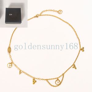 Top Sell Womens Designer Necklaces Diamond Flower Letter Pendant Brand Jewelry Choker 18K Gold Neckalce Chain Birthday Party Gifts Accessory with Box