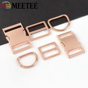 2 set 15-38mm rosegold yan serbest bırakma tokası üç kayma ayar d halka toka torba kayış köpek yaka kemer kanca diy donanım aksesuarları