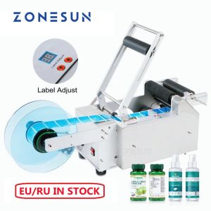 Werkzeuge Zoneun LT50 Semi Automatic Round Glass Juice Pet Bottle Etikettsmaschine Aufkleber Maschinen -Etikettspender Maschinerie