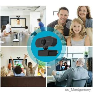 Webcams 1080p foco automático webcam mini -computador camera na web com câmeras rotatáveis de microfones para transmissão ao vivo