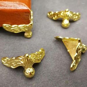 Decorative Plates 4Pcs Golden Furniture Foot Jewelry Gift Box Wood Case Feet Leg Corner Protector