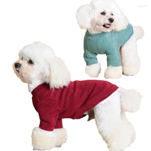 Dog Apparel Warm Knitted Sweater Coat Green Pet Clothes For Small Dogs Chiwawa Pullover Jacket Puppy Cat Sweatshirt Jumper L