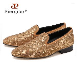 Casual Shoes Luxury Brands Full Rhinestone Handmade Men Loafers Wedding And Party European Style Smoking Slipper Men's Flats