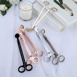 Candle Wick Trimmer Stainless Steel Candle scissors trim wick Cutter Snuffer Round head 18cm Black Rose Gold Silver Red Bronze