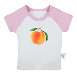 Sour&Sweet Fruit Apricot Printed Graphic Cute Baby T-shirts Boys Girls Short Sleeves Tees Infant Tops 0-24 Months Kids Clothing