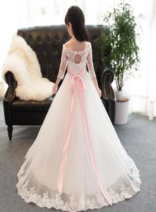 Новые платья для цветочниц с половиной рукава для свадебной маленькой девочки детское платье платье за залочную скважину Back Вечеринка день рождения Communi5142915