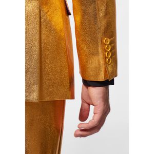 Projeto exclusivo de ouro brilhante/traje de homem esbelto para cantor de festas de férias de festas de férias