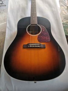 Kablar gratis frakt J45 AAA All Solid Wood Guitar Slope Shoulder Dark Vintage Burst Acoustic Guitar Professional Original Parts Guitar