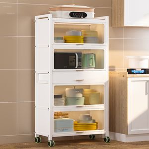 Modern Metal Sideboards Kitchen Locker with Door Multi-functional Tableware Locker Multi-layer Flip Living Room Furniture Buffet