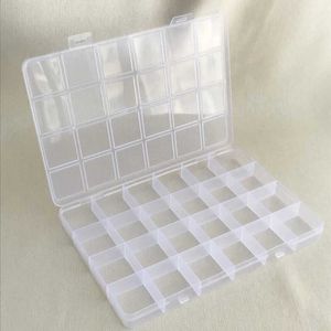Jewelry Boxes Practical 24 Grid Compact Plastic Transparent Storage Box Jewelry Earrings Beads Screw Brackets Shell Display Organizer Container