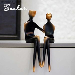 Arts and Crafts SAAKAR Resin Couple Fiure Fiurines Lovers Statues Valentines Day ift Home Desktop Art Handicrafts Crafts Decor Accessories L49