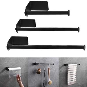 Toilet Paper Holders Punch-Free Toilet Paper Holder Self Adhesive Bathroom Kitchen Stainless Steel Toilet Roll Holder Wall Organizer Home Accessories 240410