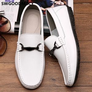 Casual Shoes Loafers Driving Man Leather äkta herr Sapato Social Masculino Chaussures Homme Luxe Tenis