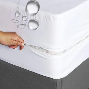 Travesseiro à prova d'água de folhas de colchão de colchão de colchões de colchão de colchão de cor sólida capas de cama de casal para lençóis de cama de proteção total lençóis